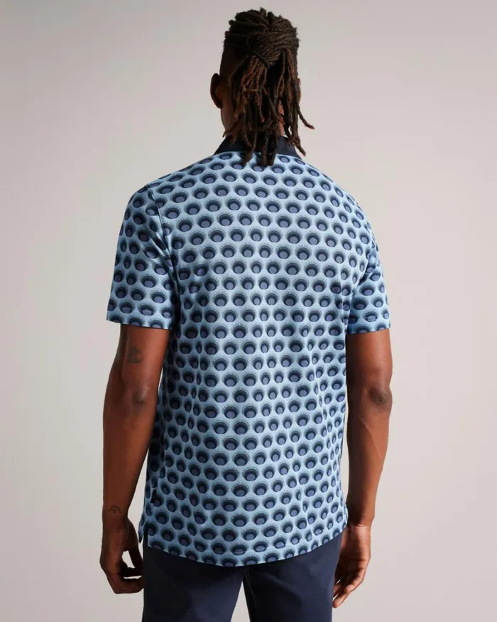 All Over Printed Ombre Spot Polo Shirt Light Blue Men Ted Baker Tops All Over Printed Ombre Spot Polo Shirt Light Blue Men Ted Baker Tops