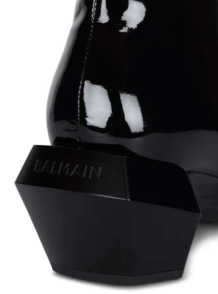 Balmain Boots And Rangers Men Billy Patent Leather Ankle Boots Black