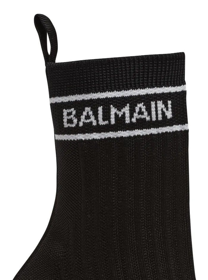Balmain Boots Women Skye Knit Ankle Boots Black