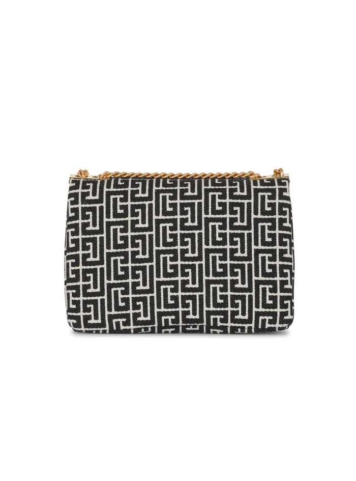 Balmain Crossbody Bags Women 1945 Soft Bag With Jacquard Monogram Black
