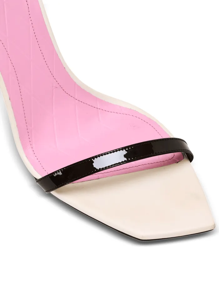 Balmain High Heels and Pumps Women Eden Sandals In Twotone Leather Black