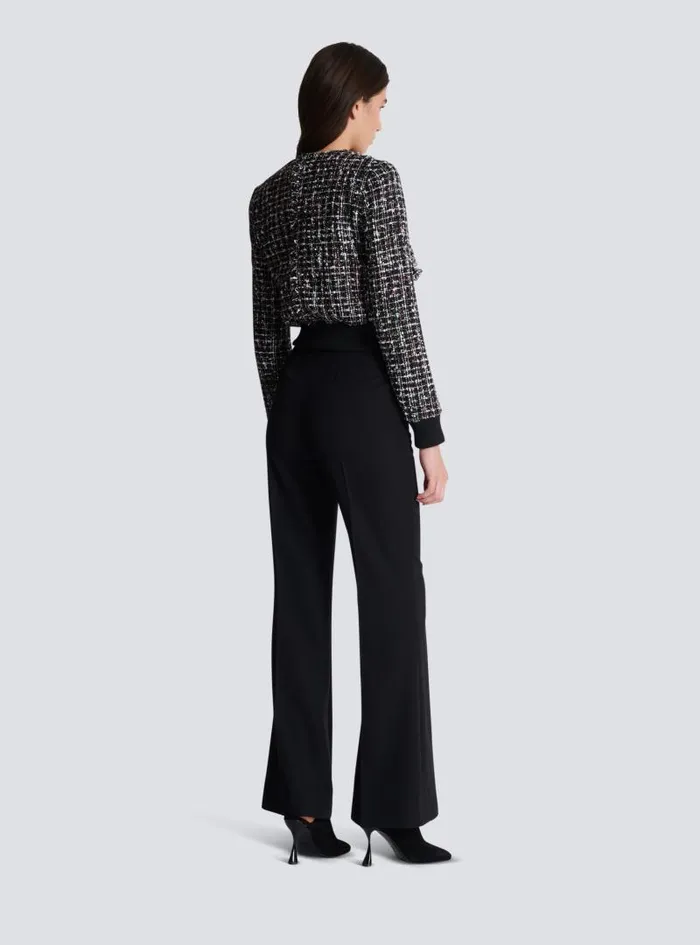 Balmain Outerwear Women Tweed Jacket With Buttons Black