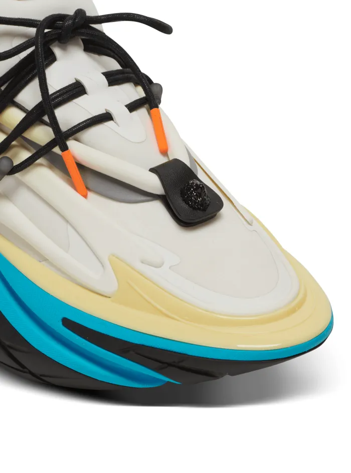 Balmain Sneakers Men Unicorn Low Trainers In Neoprene And Calfskin Multicolor