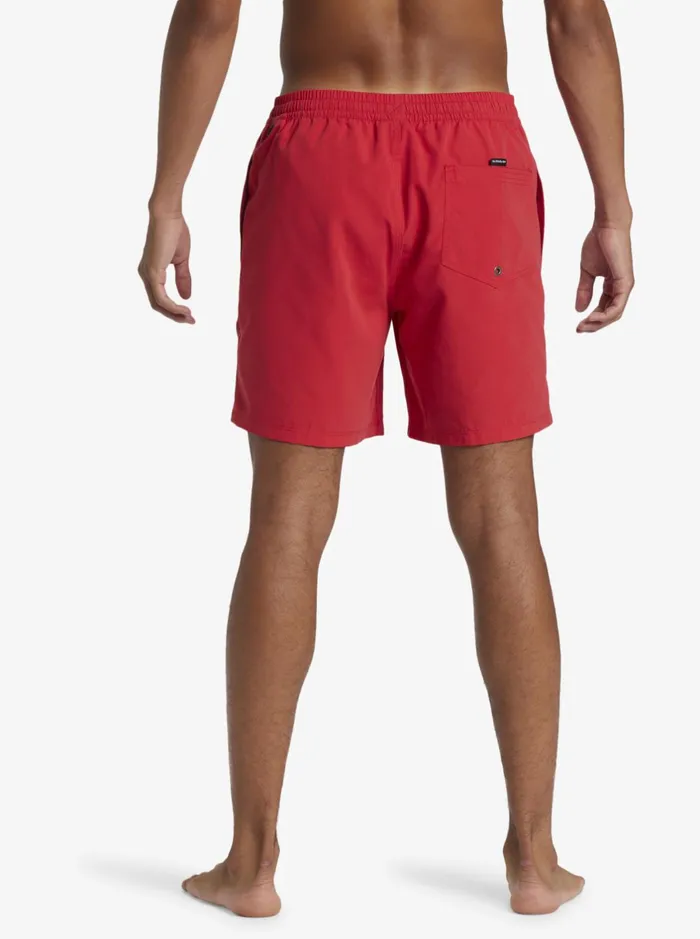 Boardshorts Men Quiksilver Everyday Solid Volley 17034 Elastic Waist Shorts High Risk Red Boardshorts Men Quiksilver Everyday Solid Volley 17034 Elastic Waist Shorts High Risk Red