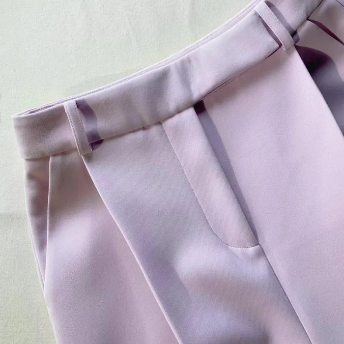 Bottoms Woman SelfPortrait Pink Crepe Trousers