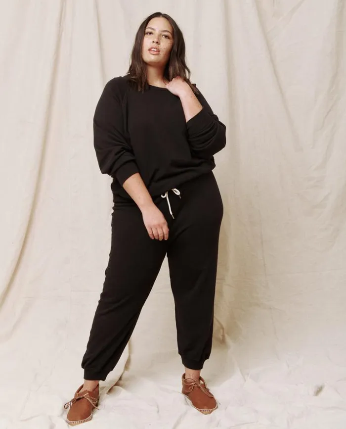 Bottoms Women039s The Great The Cropped Sweatpant Almost Black