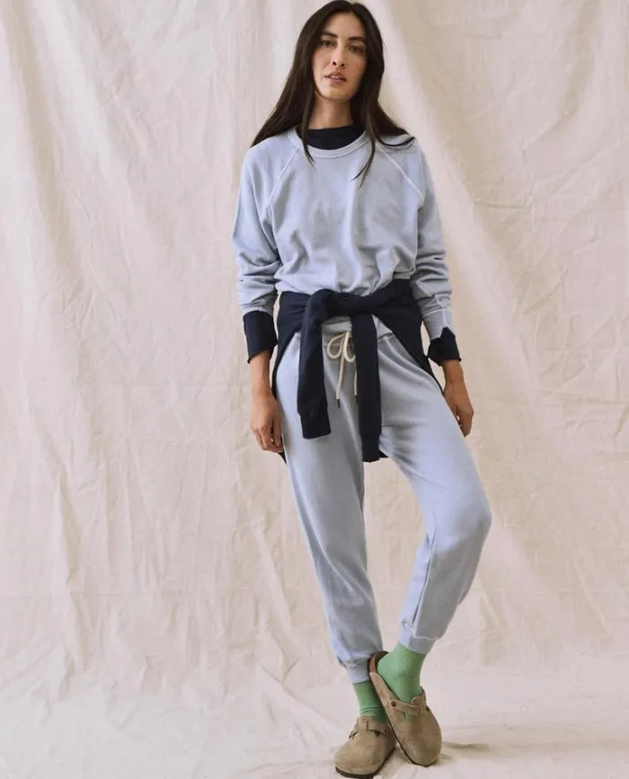 Bottoms Women039s The Great The Cropped Sweatpant Whisper Blue
