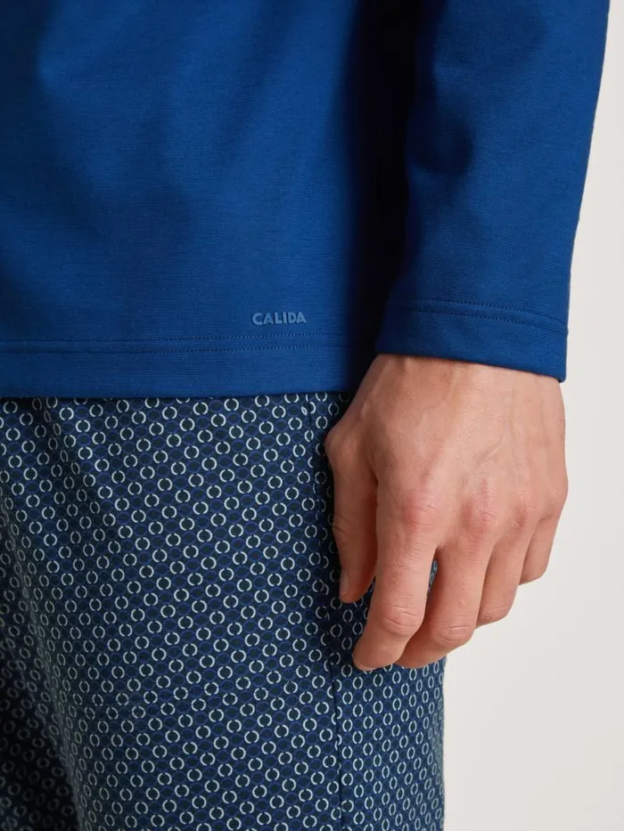 CALIDA Pyjama Tops Shirt Long Sleeve Sodalite Blue 8211 Men
