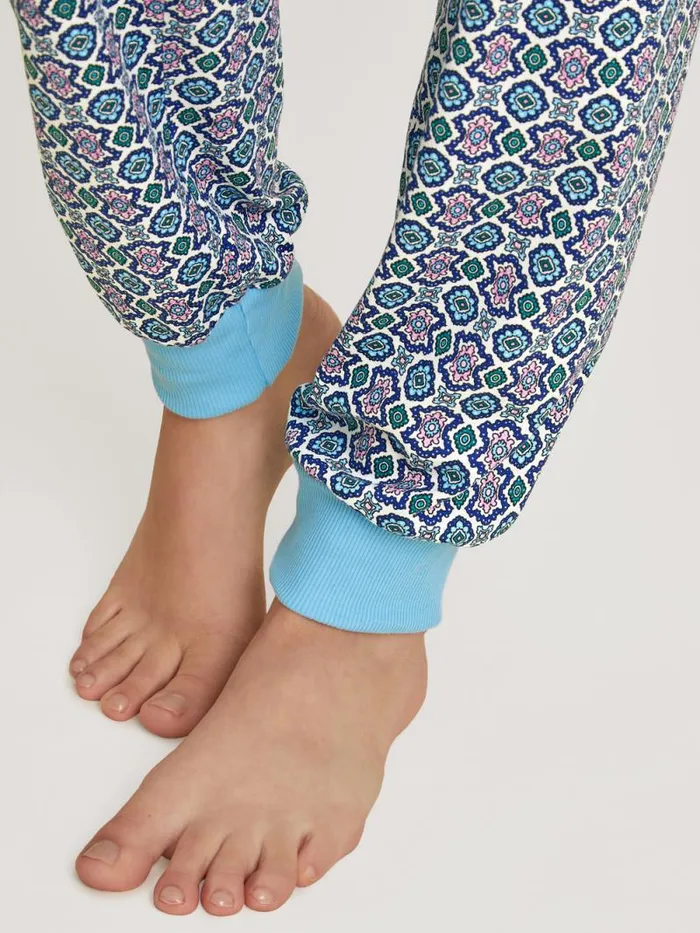 CALIDA Pyjamas Cuffed Pyjamas Blue Topaz 8211 Women