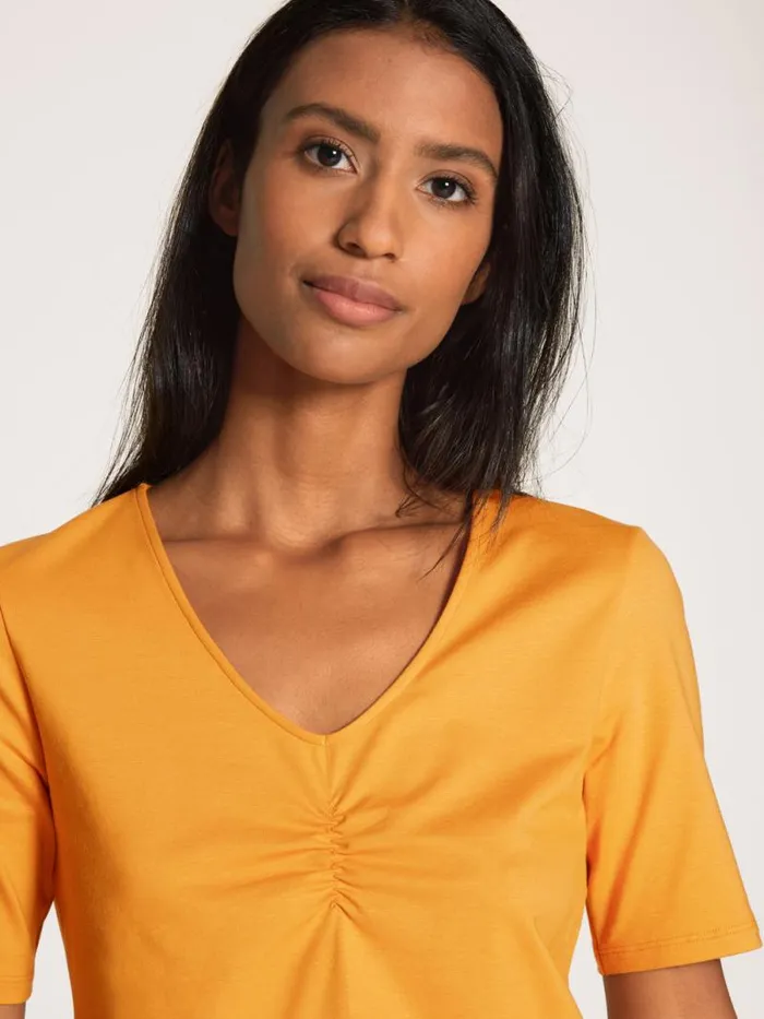 CALIDA Shirts Shirt Short Sleeve Honeycomb Yellow 8211 Women