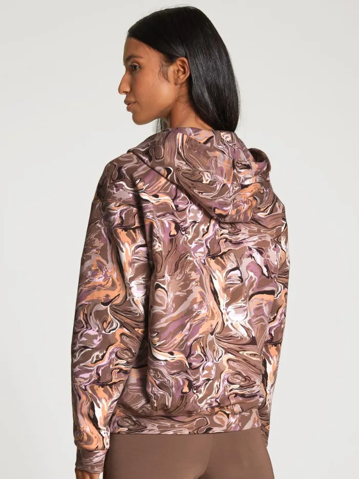 CALIDA Sweatshirts and Jackets Sweatjacket Cradle To Cradle Certified Truffle Brown Print 8211 Women CALIDA Sweatshirts and Jackets Sweatjacket Cradle To Cradle Certified Truffle Brown Print 8211 Women