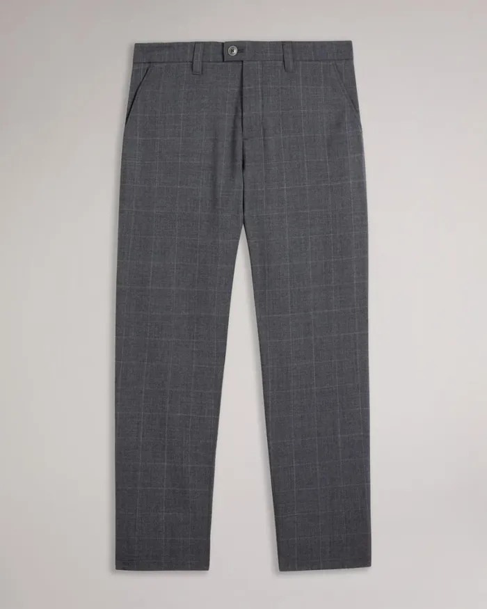 Camburn Fit Check Trousers Charcoal Men Ted Baker Pants