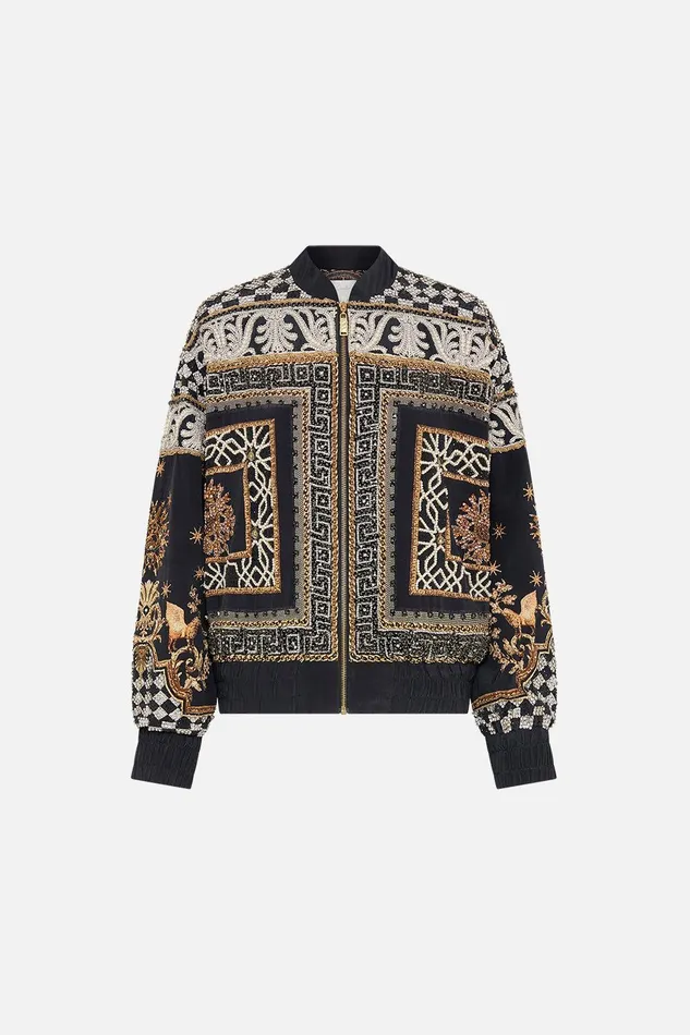 Camilla Jackets Embellished Relaxed Bomber Jacket With Side Pockets Duomo Dynasty 8211 Womens Camilla Jackets Embellished Relaxed Bomber Jacket With Side Pockets Duomo Dynasty 8211 Womens