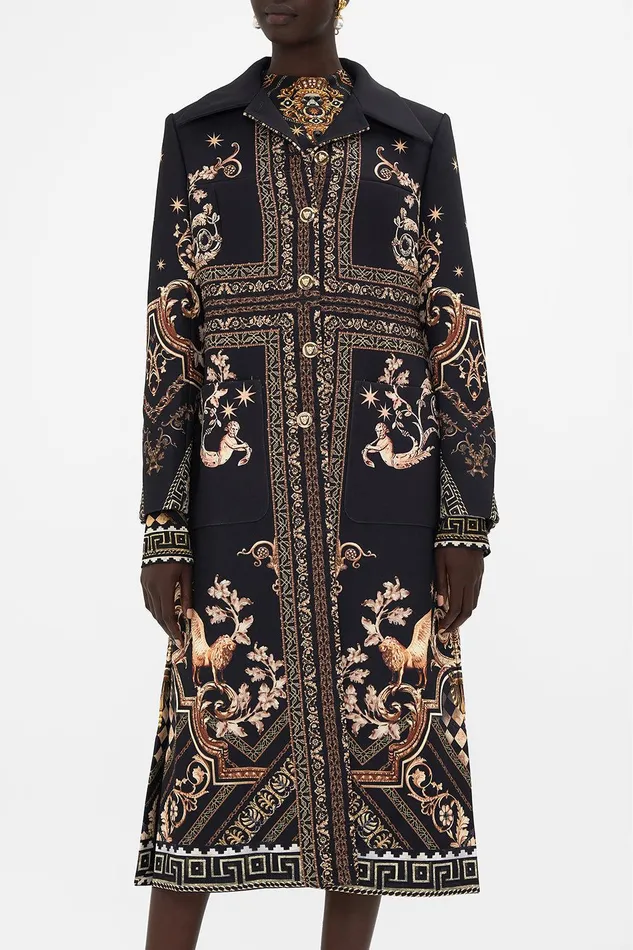Camilla Jackets Long Button Front Coat Duomo Dynasty 8211 Womens