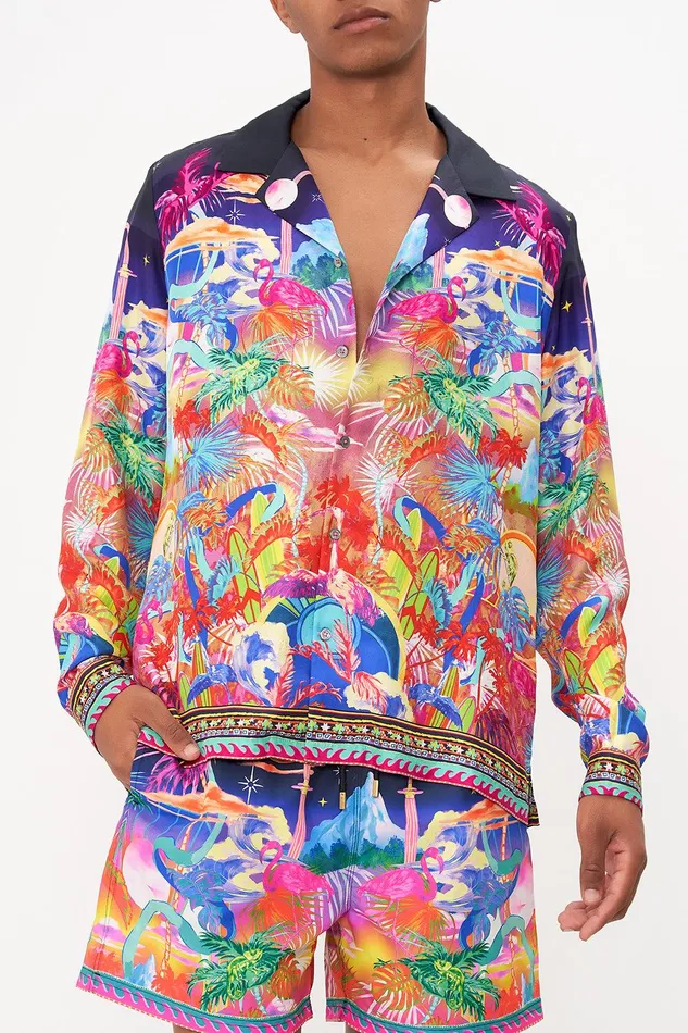 Camilla Sale Mens Long Sleeve Camp Collared Shirt Flight Of The Flamingo 8211 Mens Camilla Sale Mens Long Sleeve Camp Collared Shirt Flight Of The Flamingo 8211 Mens