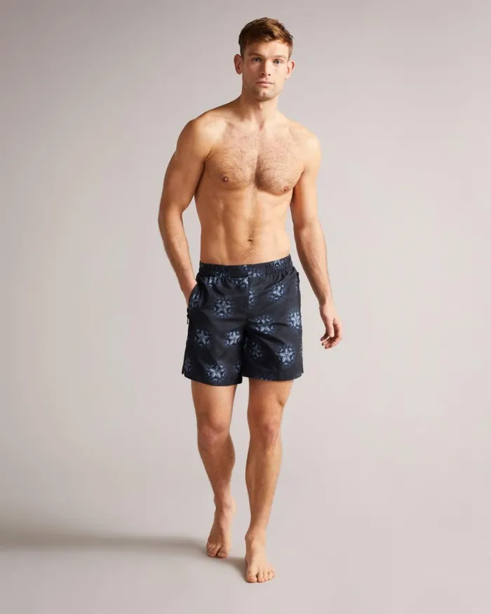 Circular Printed Swim Shorts Black Men Ted Baker Clothing