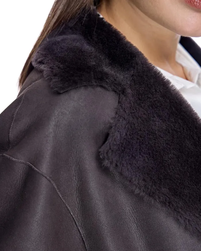 Coats Women039s Maximilian Belted Shearling Lamb Coat