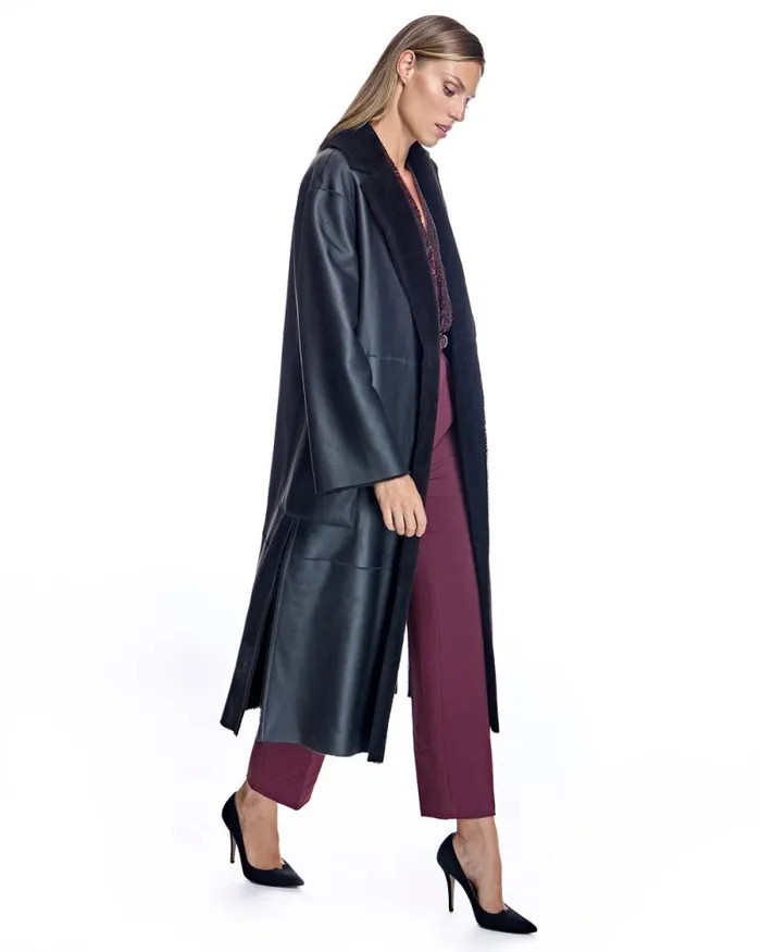 Coats Women039s Maximilian Belted Shearling Lamb Coat