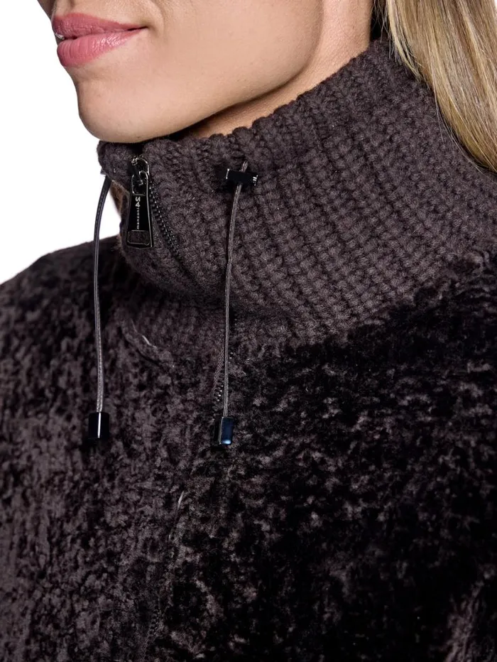 Coats Women039s Maximilian Shearling Lamb Coat With Knit Collar