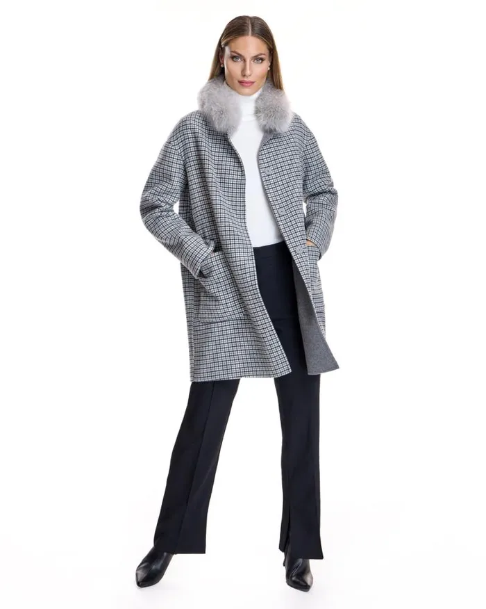 Coats Women039s Maximilian Woolblend Coat With Cashmere Lamb Collar