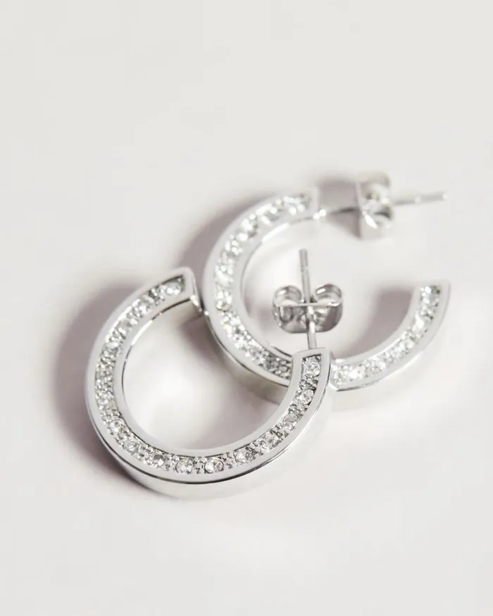 Crystal Hoop Earring Silver Color Women Ted Baker Jewelry