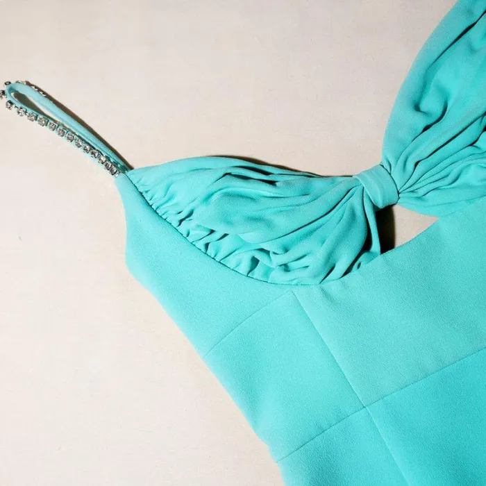 Dresses Woman SelfPortrait Aqua Crepe Mini Dress Dresses Woman SelfPortrait Aqua Crepe Mini Dress