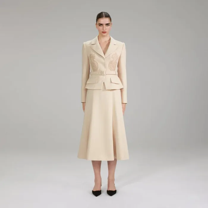 Dresses Woman SelfPortrait Crepe And Chiffon Midi Dress Dresses Woman SelfPortrait Crepe And Chiffon Midi Dress