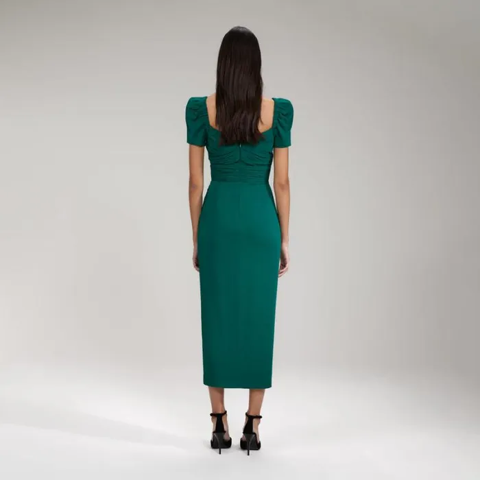 Dresses Woman SelfPortrait Deep Teal Iris Midi Dress Dresses Woman SelfPortrait Deep Teal Iris Midi Dress