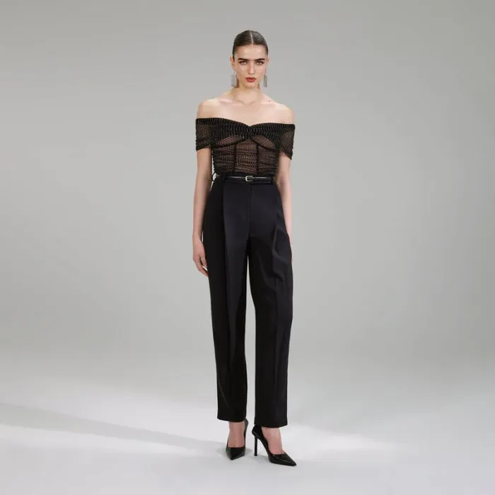 Dresses Woman SelfPortrait Diamant Fishnet Off Shoulder Midi Dress Dresses Woman SelfPortrait Diamant Fishnet Off Shoulder Midi Dress