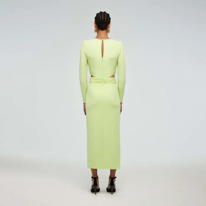 Dresses Woman SelfPortrait Ivory Stretch Crepe Midi Dress Dresses Woman SelfPortrait Ivory Stretch Crepe Midi Dress