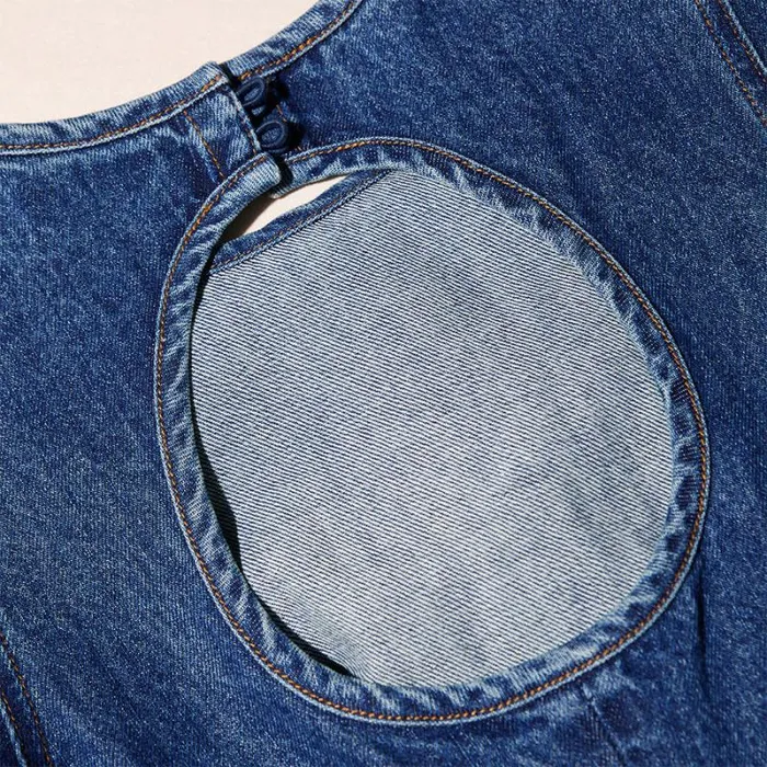 Dresses Woman SelfPortrait Lace Bib Denim Mini Dress Dresses Woman SelfPortrait Lace Bib Denim Mini Dress