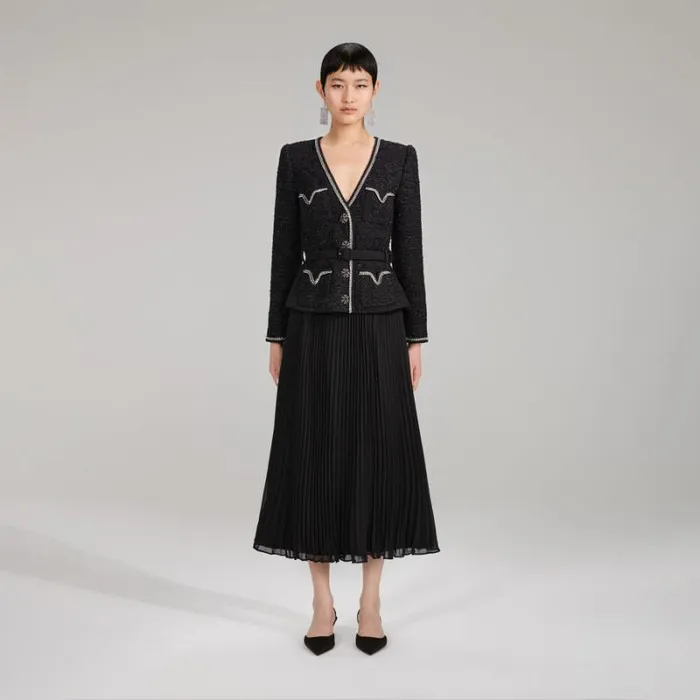 Dresses Woman SelfPortrait Metallic Boucl Tailored Midi Dress Dresses Woman SelfPortrait Metallic Boucl Tailored Midi Dress