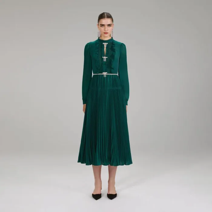 Dresses Woman SelfPortrait Midi Pleated Dress