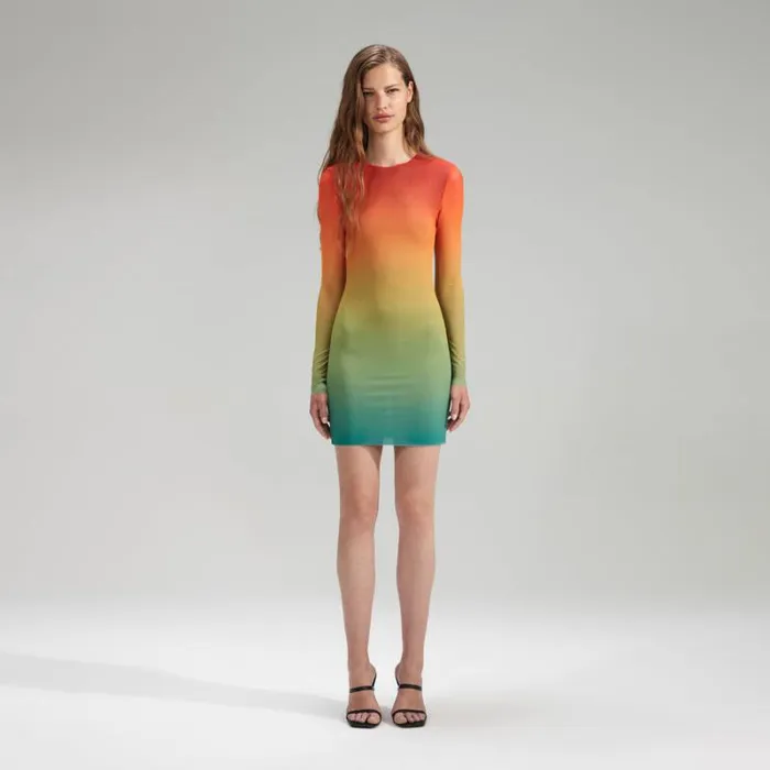 Dresses Woman SelfPortrait Ombre Mesh Midi Dress Dresses Woman SelfPortrait Ombre Mesh Midi Dress