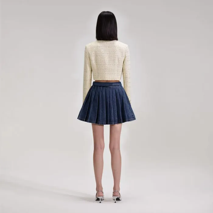Dresses Woman SelfPortrait Yellow Boucle Diamante Mini Dress Dresses Woman SelfPortrait Yellow Boucle Diamante Mini Dress