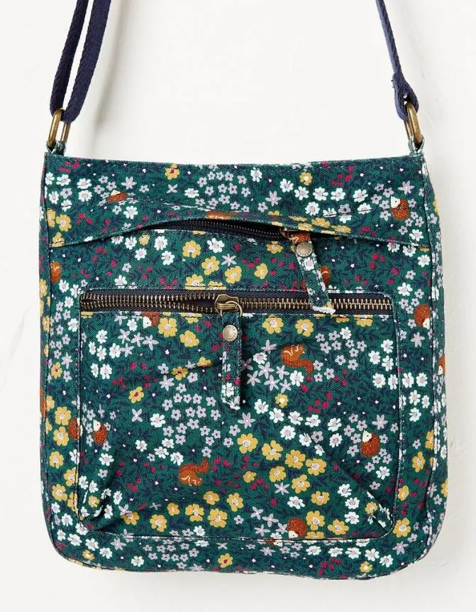 Fatface Bags and Purses Printed Canvas Crossbody Bag Navy 8211 Women