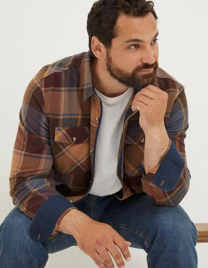 Fatface Shirts Poole Check Shirt Plum 8211 Men