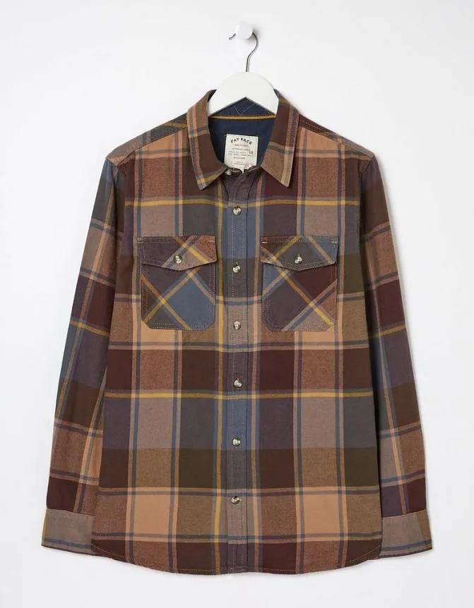 Fatface Shirts Poole Check Shirt Plum 8211 Men