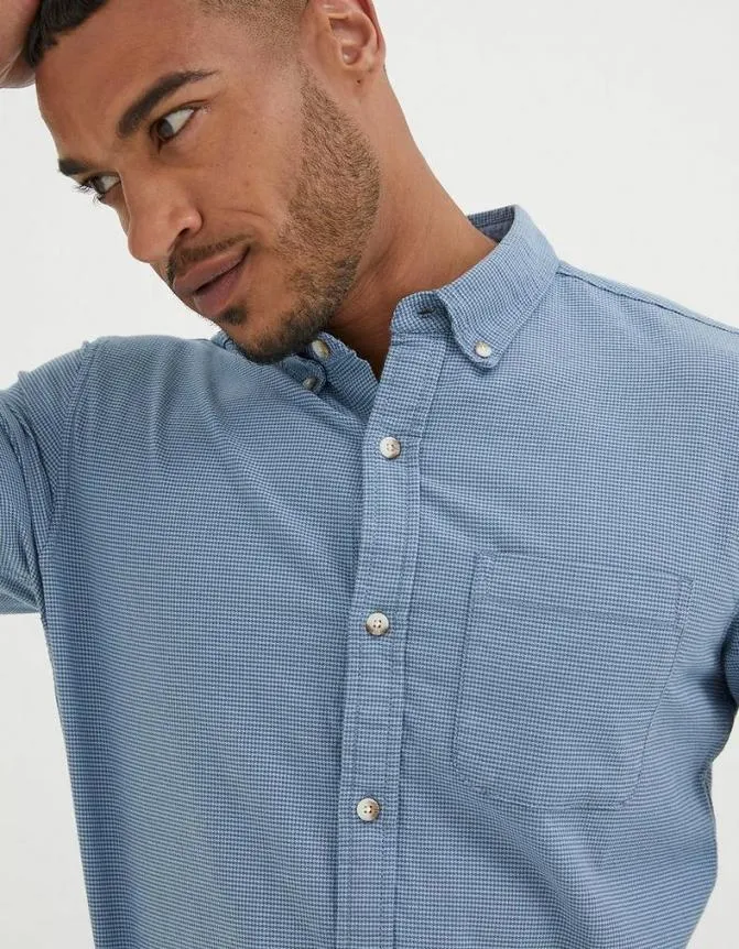 Fatface Shirts Slim Hove Micro Check Shirt Blue 8211 Men