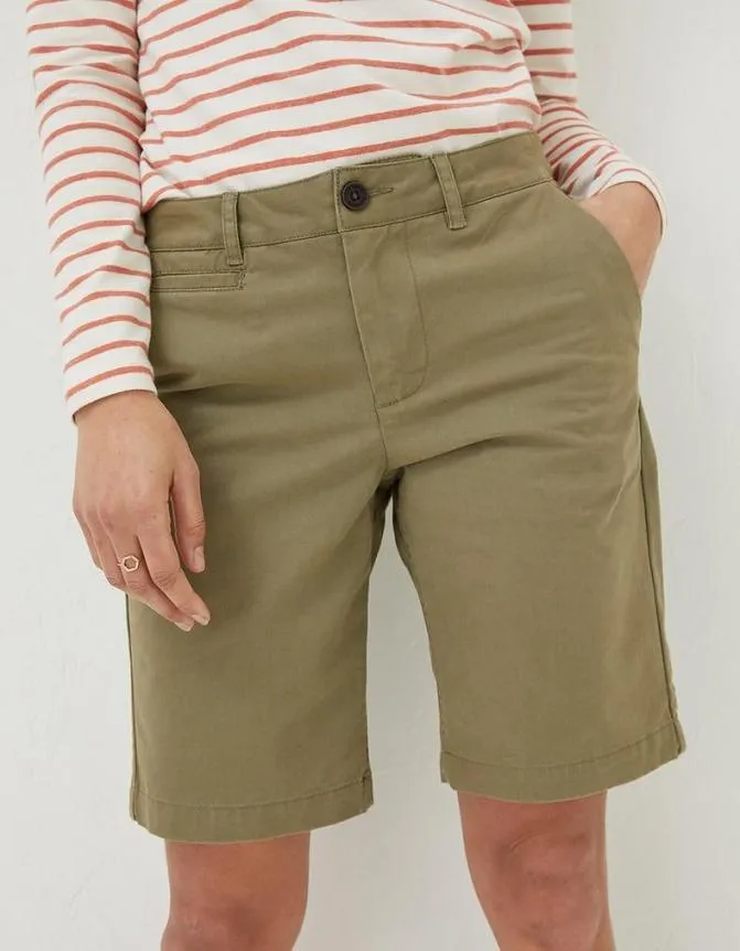 Fatface Shorts Falmouth Bermuda Chino Shorts Khaki Green 8211 Women