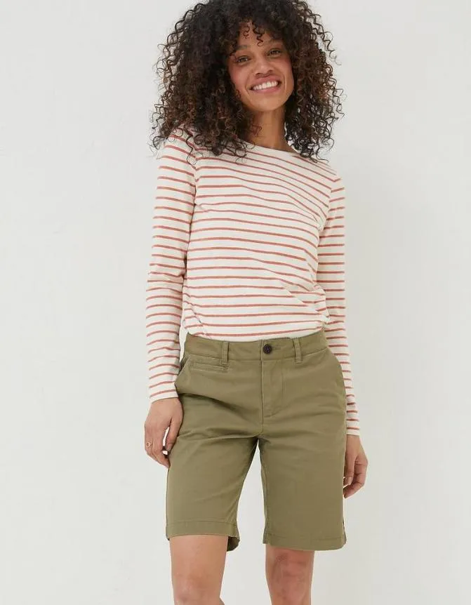 Fatface Shorts Falmouth Bermuda Chino Shorts Khaki Green 8211 Women