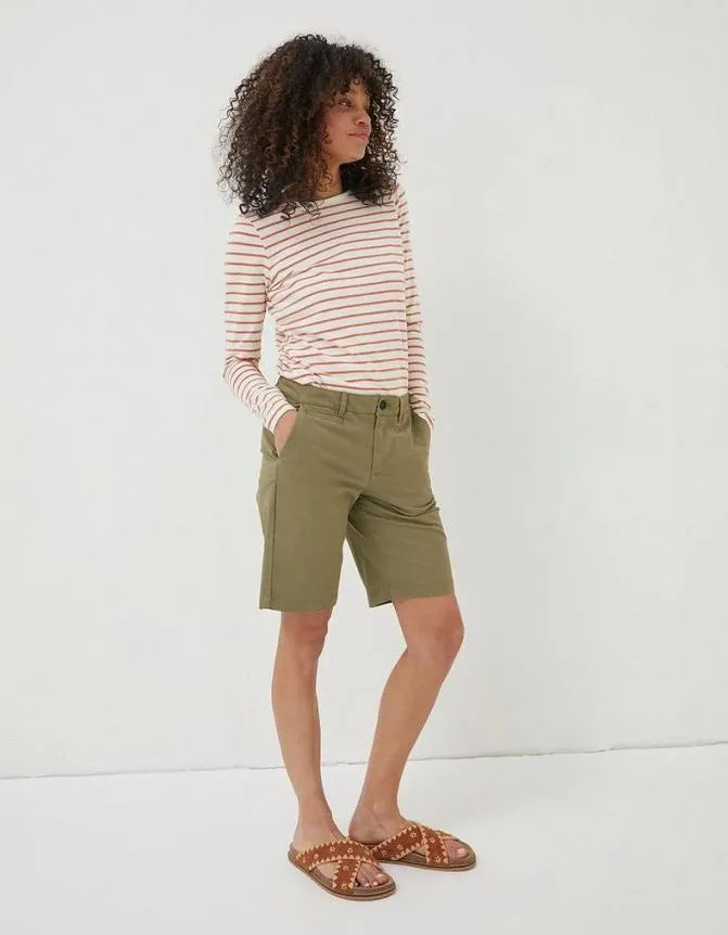 Fatface Shorts Falmouth Bermuda Chino Shorts Khaki Green 8211 Women