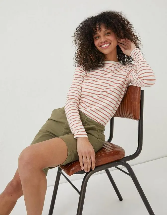 Fatface Shorts Falmouth Bermuda Chino Shorts Khaki Green 8211 Women