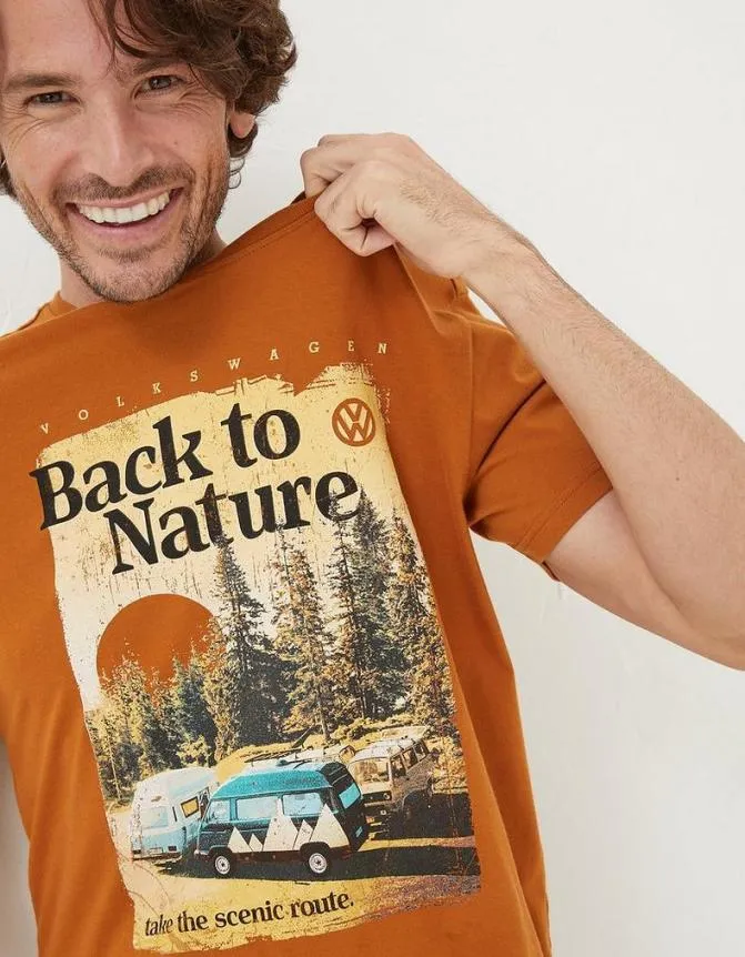 Fatface TShirts VW Nature Photo TShirt Vintage Gold 8211 Men