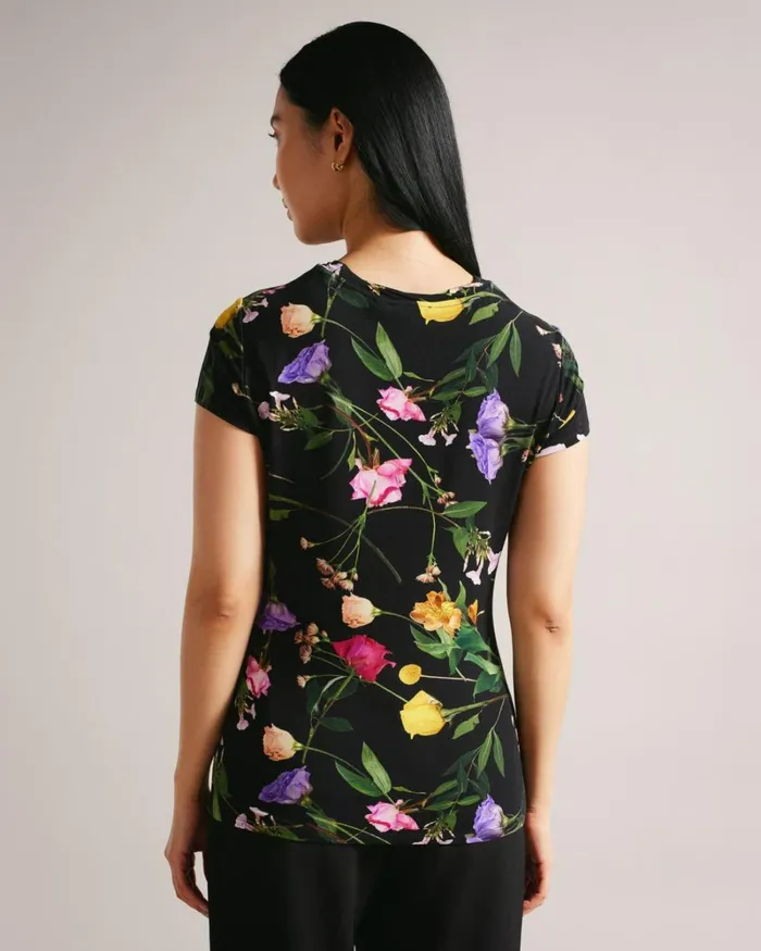 Fitted TShirt With Twist Neck Black Women Ted Baker Tops and TShirts Fitted TShirt With Twist Neck Black Women Ted Baker Tops and TShirts