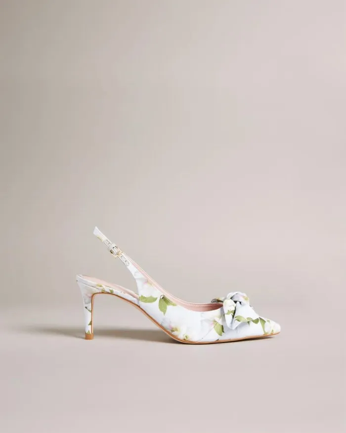 Floral Slingback Court Heels Light Green Women Ted Baker Heels Floral Slingback Court Heels Light Green Women Ted Baker Heels