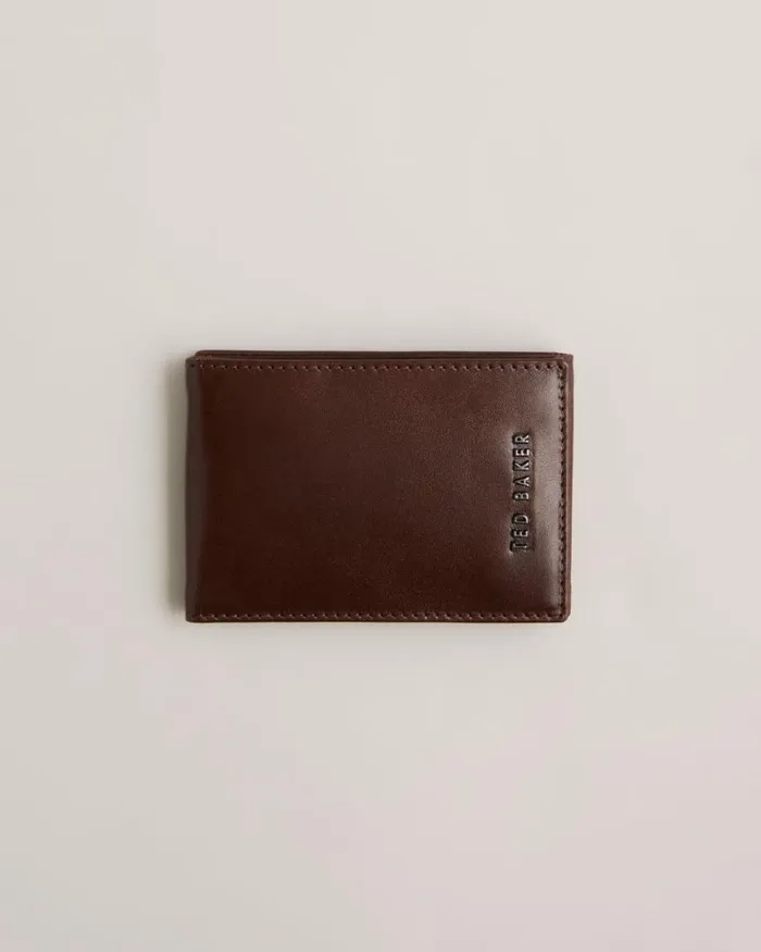 Folded Leather Cardholder BrownChocolate Men Ted Baker Wallets and Card Holders