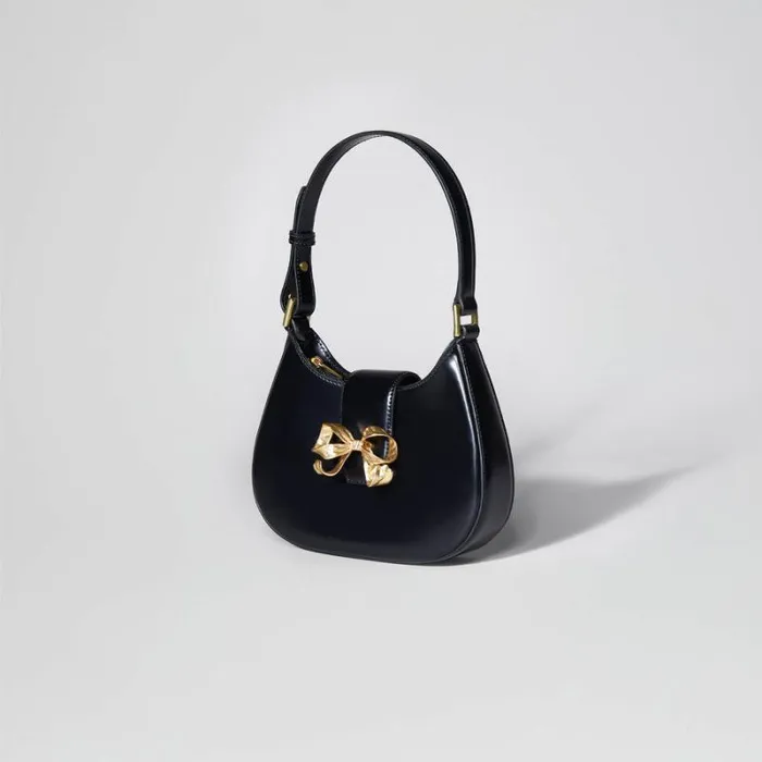 Handbags Woman SelfPortrait Black Crescent Bow Mini Shoulder Bag Handbags Woman SelfPortrait Black Crescent Bow Mini Shoulder Bag