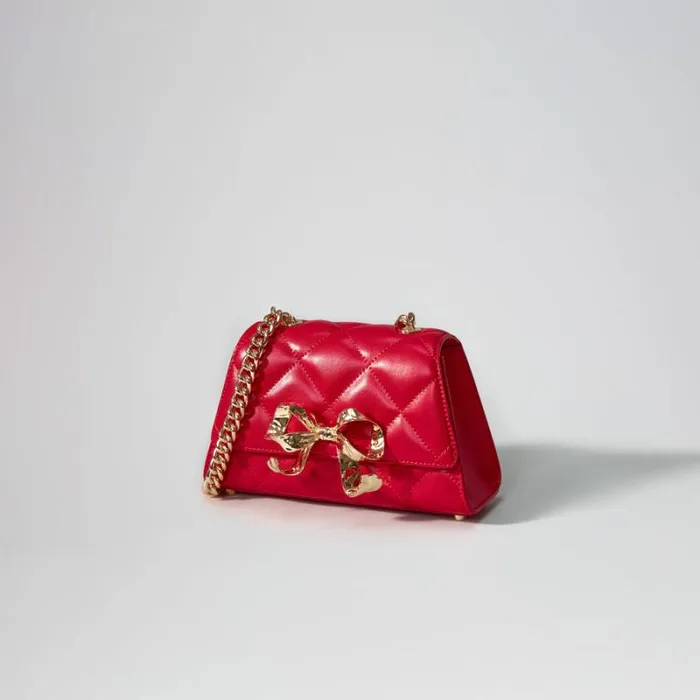 Handbags Woman SelfPortrait Burgundy Quilted Shoulder Mini Bow Bag Handbags Woman SelfPortrait Burgundy Quilted Shoulder Mini Bow Bag