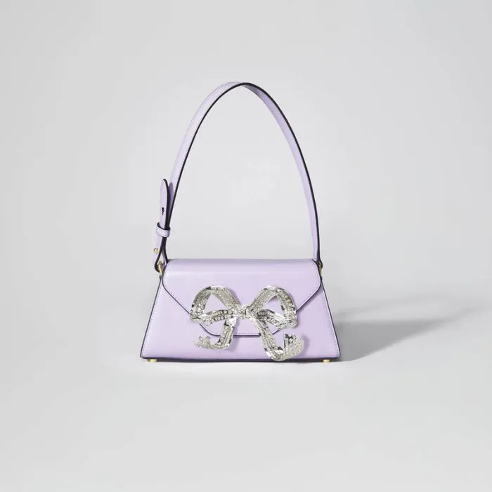 Handbags Woman SelfPortrait Lilac Bow Mini Shoulder Bag
